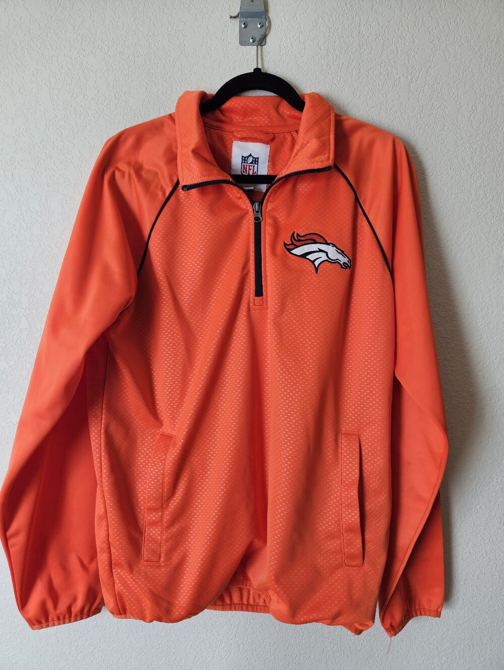 NFL Denver Broncos Orange Quarter-Zip Pullover
